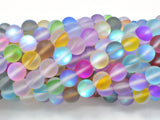 Matte Mystic Aura Quartz-Multi, 8mm (8.5mm) Round-Gems: Round & Faceted-BeadBeyond