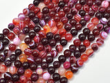 Banded Agate Beads, Red & White, 6mm Round-Agate: Round & Faceted-BeadBeyond