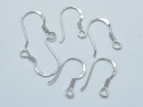 10pcs 925 Sterling Silver Earwire, Earring Hook, Fishhook, 15x10mm, 0.63mm(22gauge), 3mm Coil-Metal Findings & Charms-BeadBeyond