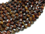 Red Tiger Eye, 8mm Star Cut Faceted Round-Gems: Round & Faceted-BeadBeyond