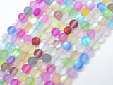 Matte Mystic Aura Quartz-Multi, 6mm (6.5mm) Round Beads-Gems: Round & Faceted-BeadBeyond