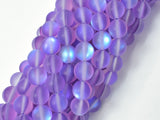 Matte Mystic Aura Quartz-Purple, 8mm (8.5mm) Round-Gems: Round & Faceted-BeadBeyond