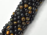 Blue / Yellow Tiger Eye, 8 mm Round Beads, 15.5 Inch-BeadBeyond
