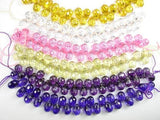 CZ beads, 6 x 9 mm Faceted Teardrop-Cubic Zirconia-BeadBeyond