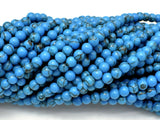Turquoise Howlite Beads, Blue, 4mm Round Beads-Gems: Round & Faceted-BeadBeyond