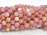 Jade - Peach, 8mm Faceted Star Cut Round-BeadBeyond