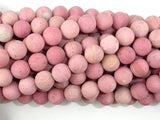Matte Rhodonite Beads, Round, 8mm (8.7mm)-Gems: Round & Faceted-BeadBeyond