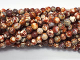 Fire Agate, Snake Skin Agate, 6mm Round, 14 Inch-BeadBeyond