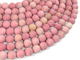 Matte Rhodonite Beads, Round, 8mm (8.7mm)-Gems: Round & Faceted-BeadBeyond