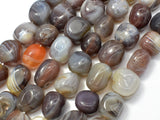 Botswana Agate, 10x14mm Nugget Beads, 15.5 Inch-Gems: Nugget,Chips,Drop-BeadBeyond