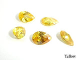 CZ beads, Faceted Pear, 7x10mm-Cubic Zirconia-BeadBeyond