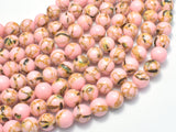 Shell Howlite-Pink, 6mm (6.5mm)-Gems: Round & Faceted-BeadBeyond