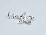 1pcs 925 Sterling Silver Charms, Starfish Charm, 13mm-BeadBeyond