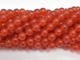 Jade - Orange Red, 8mm Round-BeadBeyond