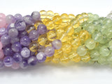 Mixed Quartz- Rose Quartz, Amethyst, Citrine, Prehnite, Clear Quartz, 8mm-Gems: Round & Faceted-BeadBeyond