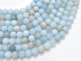 Matte Aquamarine Beads, 8mm (8.5mm) Round-BeadBeyond