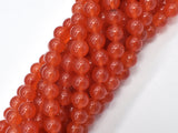 Jade - Orange Red, 8mm Round-BeadBeyond