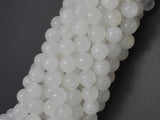 White Jade Beads, Round, 8mm(8.5mm)-Gems: Round & Faceted-BeadBeyond