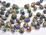Raw Quartz - AB Coated Peacock, Approx. 12x15mm Nugget-BeadBeyond