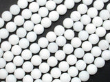 Matte White Jade Beads, 6mm (6.4mm) Round Beads-Gems: Round & Faceted-BeadBeyond