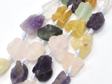 Raw Rough Citrine, Fluorite, Clear Quartz, Amethyst, Rose Quartz-BeadBeyond