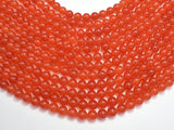 Jade - Orange Red, 8mm Round-BeadBeyond
