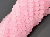 Matte Rose Quartz Beads, 6mm (6.5mm) Round beads-Gems: Round & Faceted-BeadBeyond