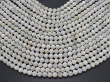 White Moonstone, 6mm (6.5mm) Round-BeadBeyond