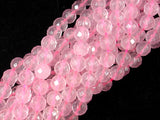 Rose Quartz, 8 mm Faceted Round Beads-BeadBeyond