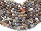 Botswana Agate, 10x14mm Nugget Beads, 15.5 Inch-Gems: Nugget,Chips,Drop-BeadBeyond