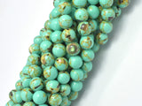Shell Turquoise Howlite-Green, 6mm (6.5mm)-Gems: Round & Faceted-BeadBeyond