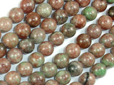 Red Green Garnet, 10mm Round Beads-BeadBeyond
