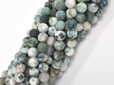 Matte Tree Agate Beads, 8mm Round Beads-BeadBeyond