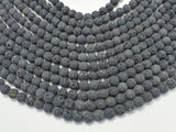 Unwaxed Black Gray Lava, 10mm (10.5mm) Round-Gems: Round & Faceted-BeadBeyond