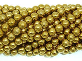 Hematite Beads-Gold, 8mm Round Beads-Gems: Round & Faceted-BeadBeyond