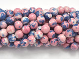 Rain Flower Stone, Pink, Gray, 8mm Round Beads-Gems: Round & Faceted-BeadBeyond