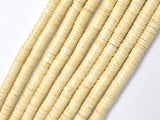 White Howlite Beads, 2.7x6mm Heishi Beads-Gems:Assorted Shape-BeadBeyond