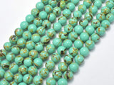 Shell Turquoise Howlite-Green, 6mm (6.5mm)-Gems: Round & Faceted-BeadBeyond