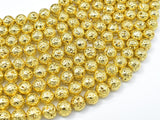 Lava-Gold Plated, 8mm (8.7mm) Round-Gems: Round & Faceted-BeadBeyond