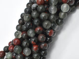 African Bloodstone, 8mm Round Beads-BeadBeyond
