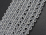 Matte Clear Quartz Beads, 8mm, Round Beads-BeadBeyond