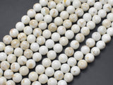 White Howlite, Round, 8mm, 15.5 Inch-BeadBeyond