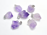 Raw Amethyst, Nugget pendant, Approx. (12-15)x(15-20)mm-BeadBeyond