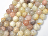 Mixed Moonstone Sunstone-Peach, White, Gray, 10mm (10.3mm) Round-Gems: Round & Faceted-BeadBeyond
