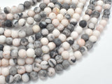 Matte Pink Zebra Jasper, 6mm, Round Beads-Gems: Round & Faceted-BeadBeyond