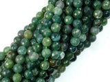 Moss Agate Beads, 6mm Faceted Round Beads, 15 Inch-Gems: Round & Faceted-BeadBeyond