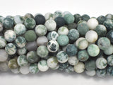 Matte Tree Agate Beads, 8mm Round Beads-BeadBeyond