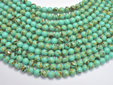 Shell Turquoise Howlite-Green, 6mm (6.5mm)-Gems: Round & Faceted-BeadBeyond