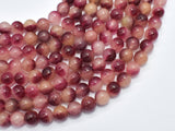 Jade - Red White 7.8mm Round-BeadBeyond