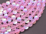 Matte Mystic Aura Quartz-Pink, 6mm (6.5mm) Round-Gems: Round & Faceted-BeadBeyond